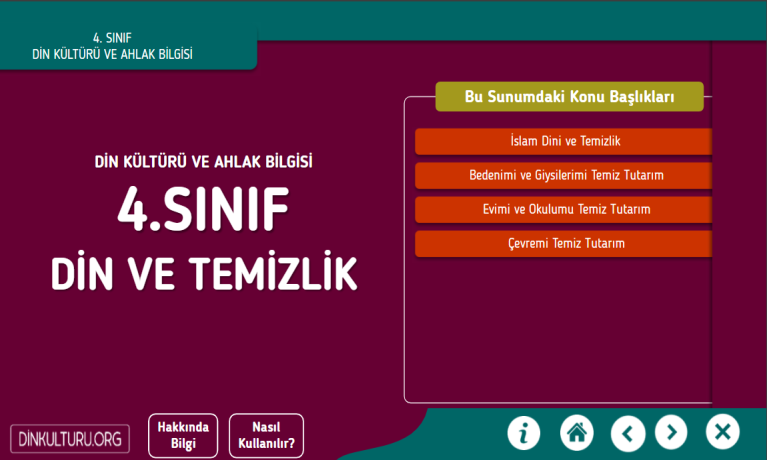 Din ve Temizlik - 4.Sınıf Din Kültürü ve Ahlak Bilgisi 5.Ünite Slaytı